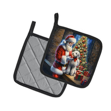 Load image into Gallery viewer, Bedlington Terrier and Santa Claus Pot Holders - Set of 2 Decorative Kitchen Helpers | Made in the USA