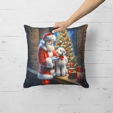 Load image into Gallery viewer, Bedlington Terrier and Santa Claus Throw Pillow