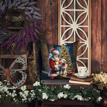 Load image into Gallery viewer, Bedlington Terrier and Santa Claus Throw Pillow