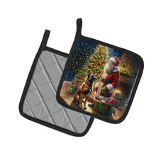 Load image into Gallery viewer, Belgian Malinois and Santa Claus Pot Holders - Set of 2 Decorative Kitchen Helpers | Made in the USA