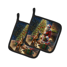 Load image into Gallery viewer, Belgian Malinois and Santa Claus Pot Holders - Set of 2 Decorative Kitchen Helpers | Made in the USA