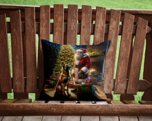 Load image into Gallery viewer, Belgian Malinois and Santa Claus Throw Pillow - 14x14 Decorative Pillow – Art for Your Home &amp; Patio