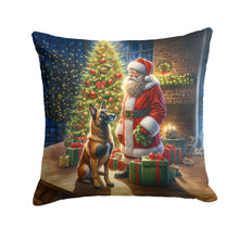 Load image into Gallery viewer, Belgian Malinois and Santa Claus Throw Pillow - 14x14 Decorative Pillow – Art for Your Home &amp; Patio