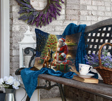 Load image into Gallery viewer, Belgian Malinois and Santa Claus Throw Pillow