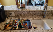 Load image into Gallery viewer, Belgian Sheepdog and Santa Claus Dish Drying Mat