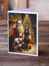 Load image into Gallery viewer, Belgian Tervuren and Santa Claus Greeting Cards - Blank Note Cards – 8-Pack of Artist-Designed Cards with Envelopes