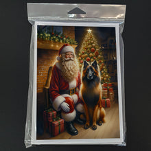 Load image into Gallery viewer, Belgian Tervuren and Santa Claus Greeting Cards - Blank Note Cards – 8-Pack of Artist-Designed Cards with Envelopes