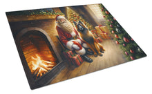 Load image into Gallery viewer, Belgian Tervuren and Santa Claus Glass Cutting Boards – Durable, Decorative Kitchen Art