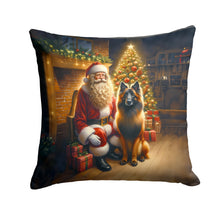 Load image into Gallery viewer, Belgian Tervuren and Santa Claus Throw Pillow - 14x14 Decorative Pillow – Art for Your Home &amp; Patio