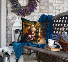 Load image into Gallery viewer, Belgian Tervuren and Santa Claus Throw Pillow
