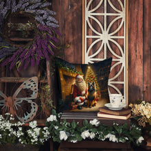 Load image into Gallery viewer, Belgian Tervuren and Santa Claus Throw Pillow