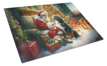 Load image into Gallery viewer, Bernese Mountain Dog and Santa Claus Glass Cutting Boards – Durable, Decorative Kitchen Art