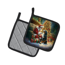 Load image into Gallery viewer, Bernese Mountain Dog and Santa Claus Pot Holders - Set of 2 Decorative Kitchen Helpers | Made in the USA