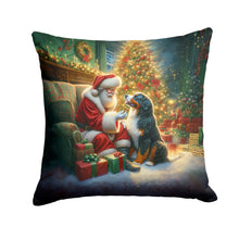 Load image into Gallery viewer, Bernese Mountain Dog and Santa Claus Throw Pillow