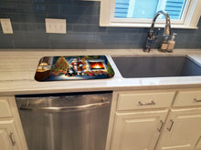 Load image into Gallery viewer, Bernese Mountain Dog and Santa Claus Dish Drying Mat