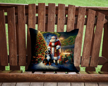 Load image into Gallery viewer, Bernese Mountain Dog and Santa Claus Throw Pillow - 14x14 Decorative Pillow – Art for Your Home &amp; Patio