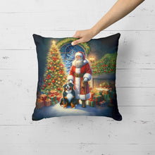 Load image into Gallery viewer, Bernese Mountain Dog and Santa Claus Throw Pillow