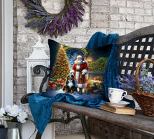 Load image into Gallery viewer, Bernese Mountain Dog and Santa Claus Throw Pillow
