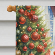 Load image into Gallery viewer, Bernese Mountain Dog and Santa Claus House Flag