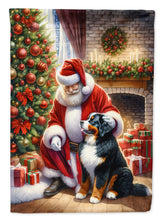Load image into Gallery viewer, Bernese Mountain Dog and Santa Claus House Flag