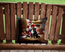 Load image into Gallery viewer, Bernese Mountain Dog and Santa Claus Throw Pillow - 14x14 Decorative Pillow – Art for Your Home &amp; Patio