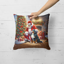 Load image into Gallery viewer, Bernese Mountain Dog and Santa Claus Throw Pillow