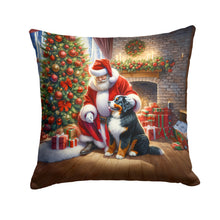 Load image into Gallery viewer, Bernese Mountain Dog and Santa Claus Throw Pillow