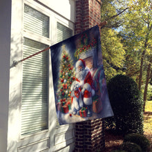 Load image into Gallery viewer, Bichon Frise and Santa Claus House Flag