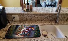 Load image into Gallery viewer, Bichon Frise and Santa Claus Dish Drying Mat