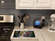 Load image into Gallery viewer, Bichon Frise and Santa Claus Glass Cutting Boards – Durable, Decorative Kitchen Art