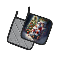 Load image into Gallery viewer, Bichon Frise and Santa Claus Pot Holders - Set of 2 Decorative Kitchen Helpers | Made in the USA