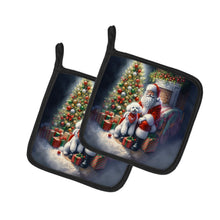 Load image into Gallery viewer, Bichon Frise and Santa Claus Pot Holders - Set of 2 Decorative Kitchen Helpers | Made in the USA
