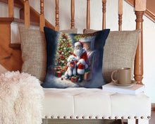 Load image into Gallery viewer, Bichon Frise and Santa Claus Throw Pillow - 14x14 Decorative Pillow – Art for Your Home &amp; Patio