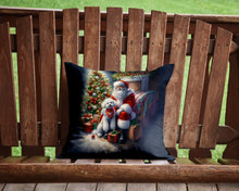 Load image into Gallery viewer, Bichon Frise and Santa Claus Throw Pillow - 14x14 Decorative Pillow – Art for Your Home &amp; Patio