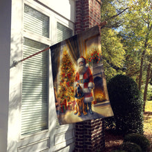 Load image into Gallery viewer, Bloodhound and Santa Claus House Flag