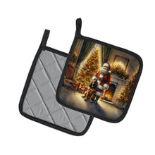Load image into Gallery viewer, Bloodhound and Santa Claus Pot Holders - Set of 2 Decorative Kitchen Helpers | Made in the USA