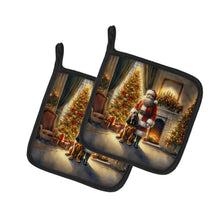 Load image into Gallery viewer, Bloodhound and Santa Claus Pot Holders - Set of 2 Decorative Kitchen Helpers | Made in the USA