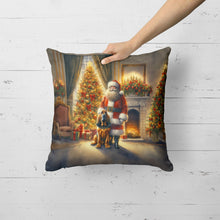 Load image into Gallery viewer, Bloodhound and Santa Claus Throw Pillow