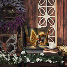 Load image into Gallery viewer, Bloodhound and Santa Claus Throw Pillow