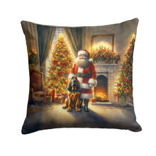 Load image into Gallery viewer, Bloodhound and Santa Claus Throw Pillow