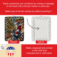 Load image into Gallery viewer, Bluetick Hound and Santa Claus Porcelain Ornament