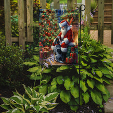 Load image into Gallery viewer, Bluetick Hound with Santa Garden Flag – Christmas Dog Yard Decor