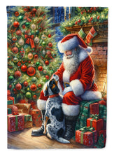 Load image into Gallery viewer, Bluetick Hound with Santa Garden Flag – Christmas Dog Yard Decor