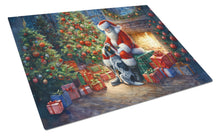 Load image into Gallery viewer, Bluetick Hound and Santa Claus Glass Cutting Boards – Durable, Decorative Kitchen Art