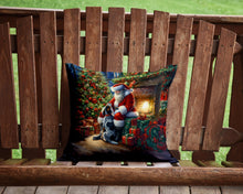 Load image into Gallery viewer, Bluetick Hound and Santa Claus Throw Pillow - 14x14 Decorative Pillow – Art for Your Home &amp; Patio