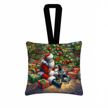 Load image into Gallery viewer, Bluetick Hound and Santa Claus Hanging Square Fabric Ornament 3.5 × 3.5