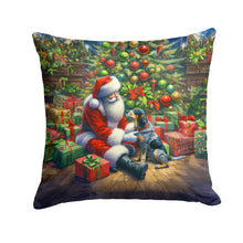 Load image into Gallery viewer, Bluetick Hound and Santa Claus Throw Pillow - 14x14 Decorative Pillow – Art for Your Home &amp; Patio