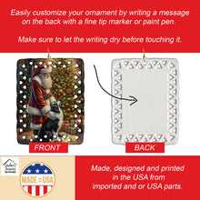 Load image into Gallery viewer, Border Collie and Santa Claus Porcelain Ornament