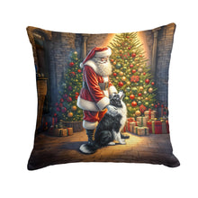 Load image into Gallery viewer, Border Collie and Santa Claus Throw Pillow - 14x14 Decorative Pillow – Art for Your Home &amp; Patio