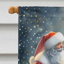 Load image into Gallery viewer, Borzoi and Santa Claus House Flag